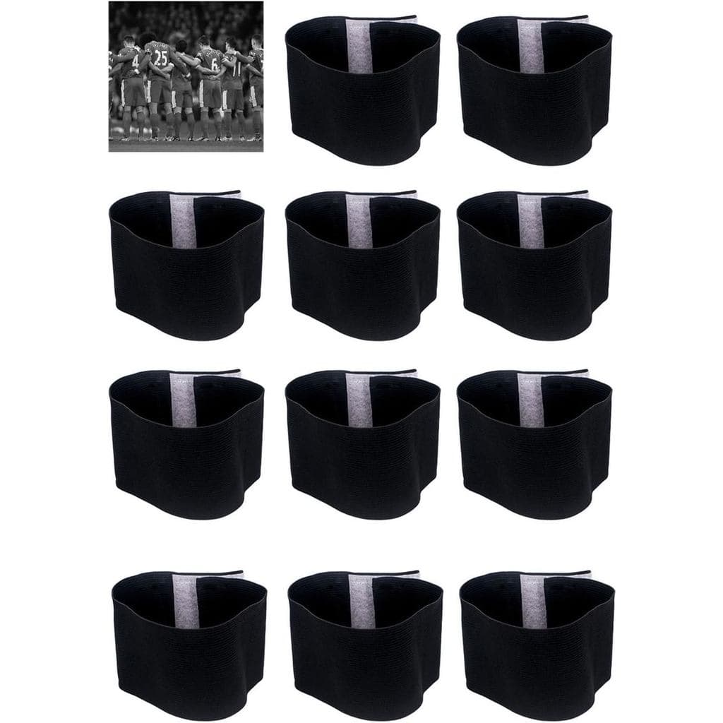 Braçadeira de Luto Preta para Futebol, Braçadeira Funerária Elástica Ajustável, 11 Peças