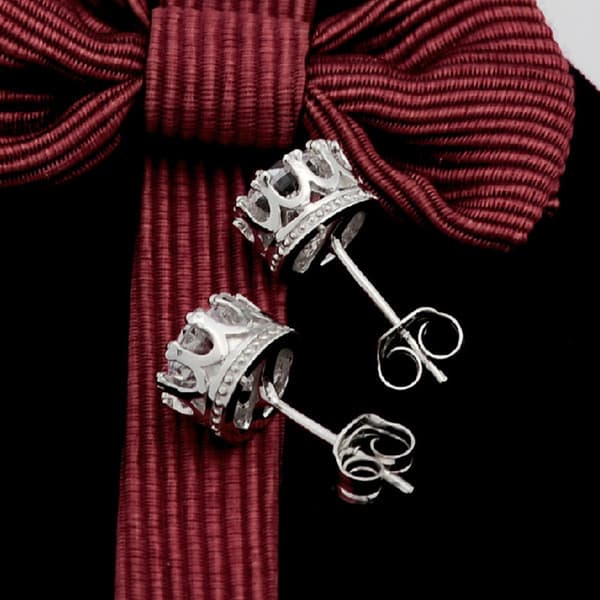 | kit brinco aço inoxidável | 【cartelas de brincos feminino】 ☜Brincos de zircônia com coroa e moda exclusiva, versão cor