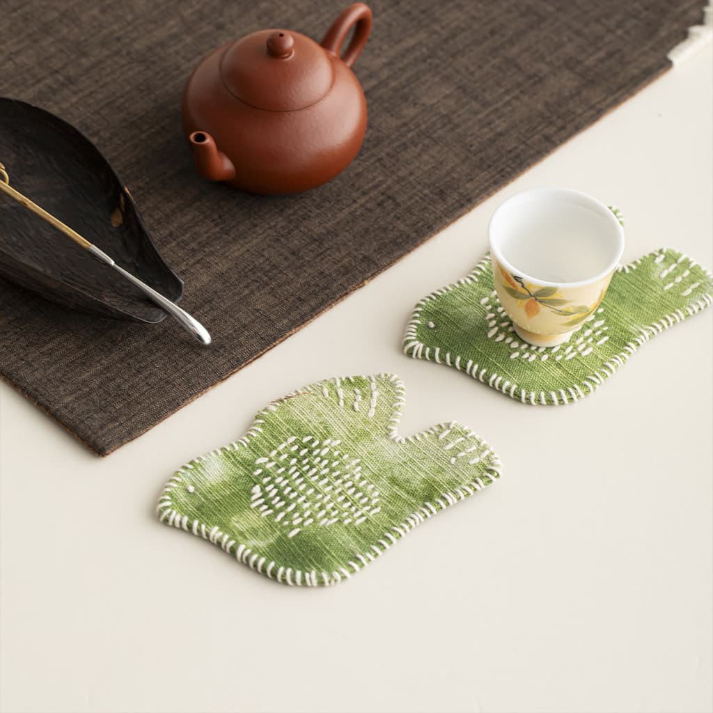 Criativo feito à mão bordado Asuka chá coaster almofada de isolamento de mesa suporte de copo de tecido Anti-escaldante