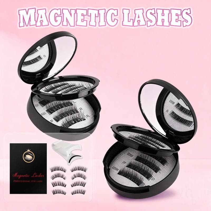 Conjunto de Cílios Magnéticos - Curvador de Cílios e Kit de Cuidados para Sobrancelhas, Cílios em Cluster com Aplicador,