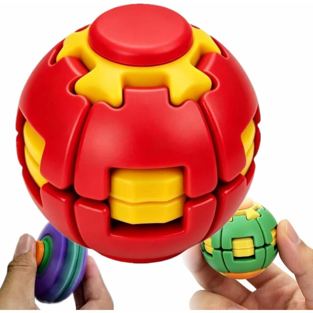 Bola De Alívio De Estresse Rotativa Pressionável Mecânica 3D , Pressione E Spin Dual Play Fidget Spinner , Brinquedo Por