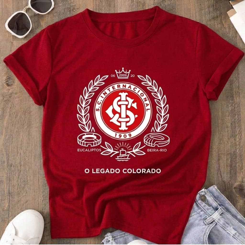 Camiseta Feminina de Time Gaucho Porto Alegre Time Brasileiro Camisa Confortável do Colorado  Esportivo Inter