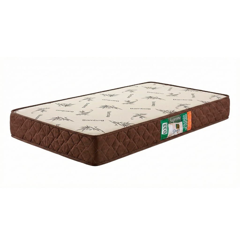 Colchão Solteiro D33 188x88x12 Tecido Bamboo Bordado Premium Confortável Antiácaro Despumalar