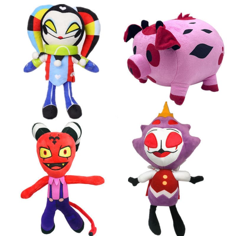 Helluva Boss brinquedos de pelúcia, Hazbin Hotel Porco de pelúcia Boneca de circo e brinquedos de pelúcia Boneca de pelú