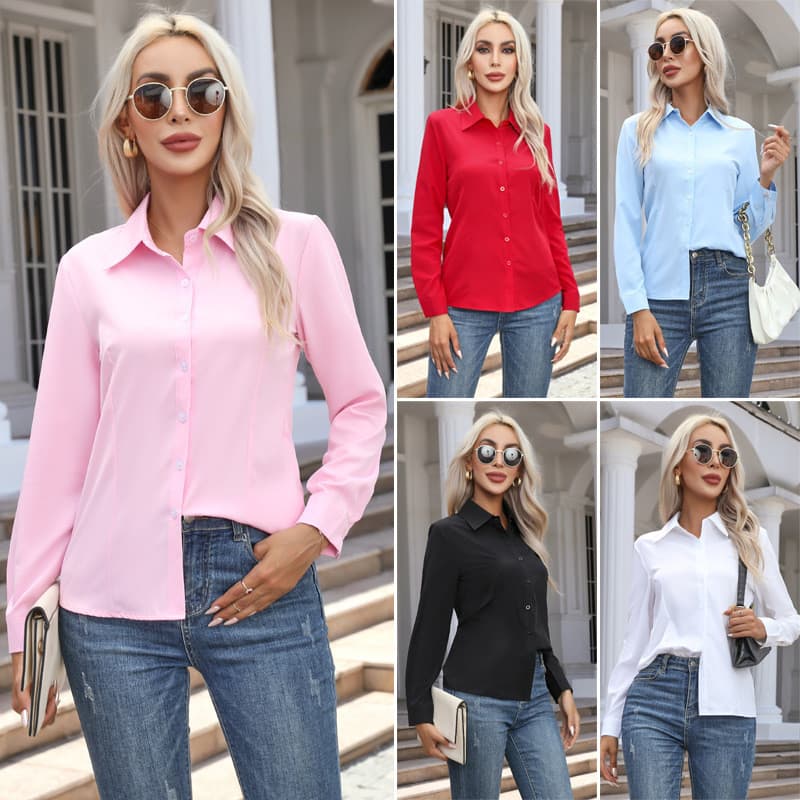 2026 Novo Estilo Moda Feminina Casual Cardigan de Manga Comprida Camisa Abotoada Top Feminino