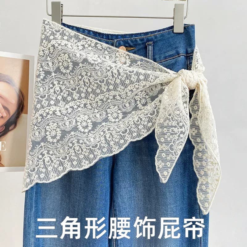Renda triângulo cachecol bunda cortina feminina em camadas Wear 2026 novo estilo cintura cachecol cinto acessórios de ci