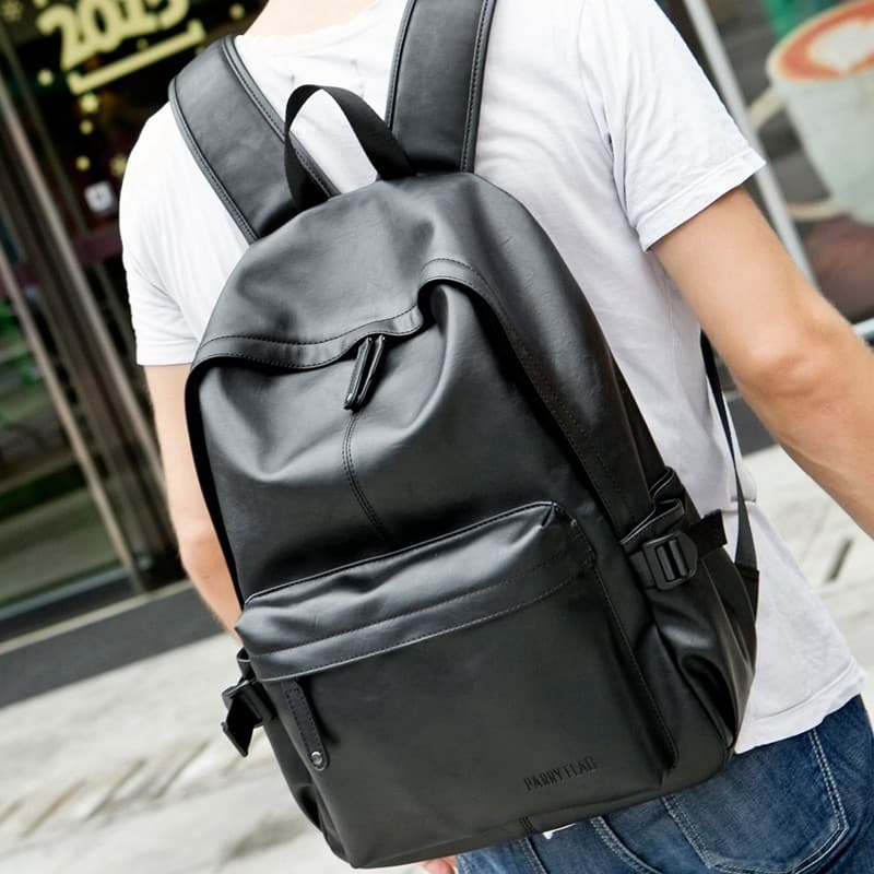 Mochila de couro masculina versão coreana couro genuíno moda tendência All-Match Casual mochila masculina viagem britâni