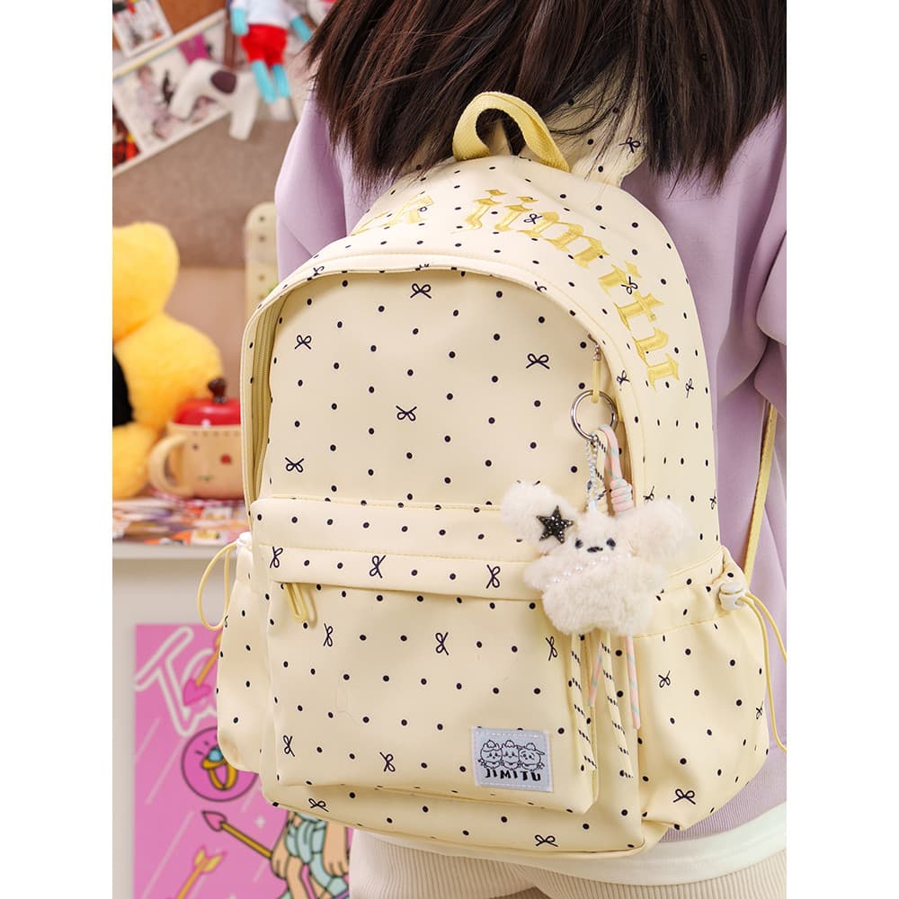 Ins nicho estilo coreano mochila bolinhas pequeno fresco grande capacidade mochila feminina estudantes do ensino médio f