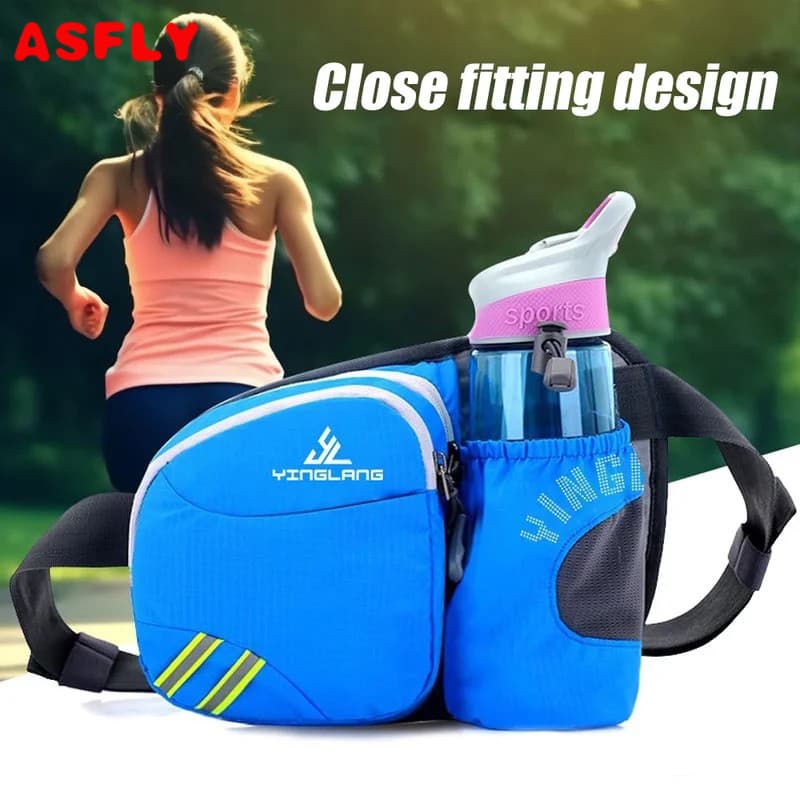 Pochete Com Suporte Para Garrafa De Água , Pacote De Cintura Vários Bolsos , Grande Capacidade , Casual , Viagem , Cicli
