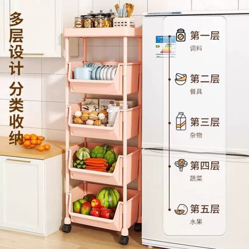 Estante móvel rack de chão Multi-camada com rodas sala de estar quarto dormitório crianças pequena estante carrinho rack