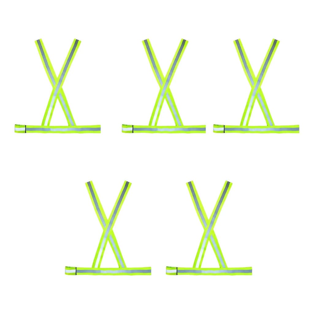 Kit 5 Coletes Refletivo Sinalização Tipo X Fluorescente