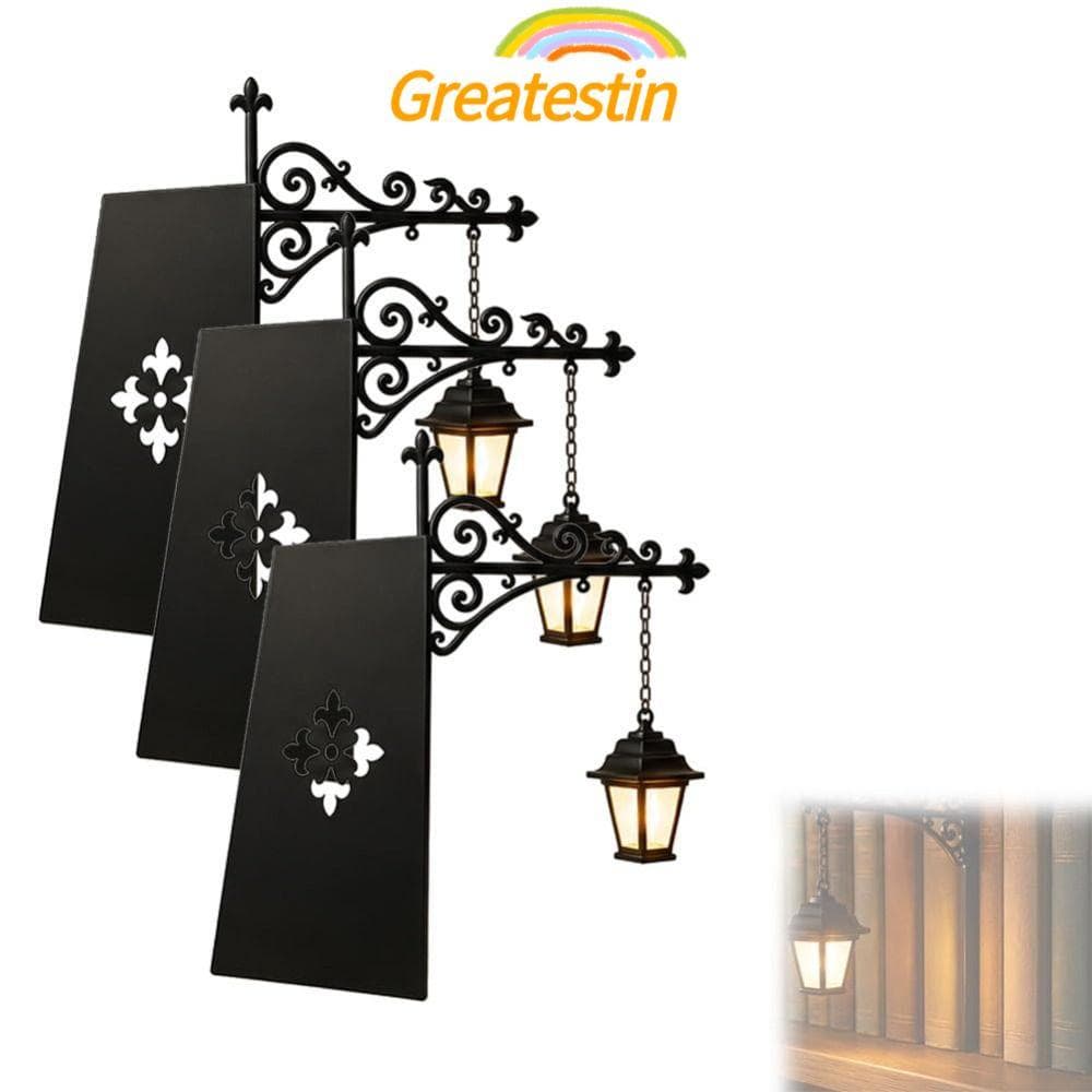Lanterna De Biblioteca GREATESTIN , Mini Iluminação Decorativa Preta De Estante , Lâmpada LED Quente