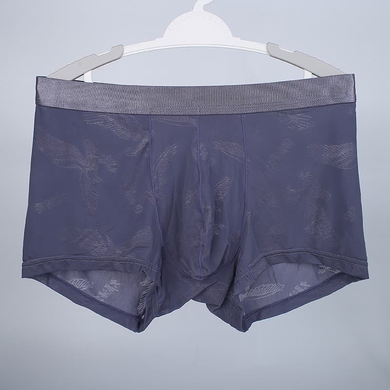 Cuecas boxer translúcidas masculinas cuecas boxer de malha respirável