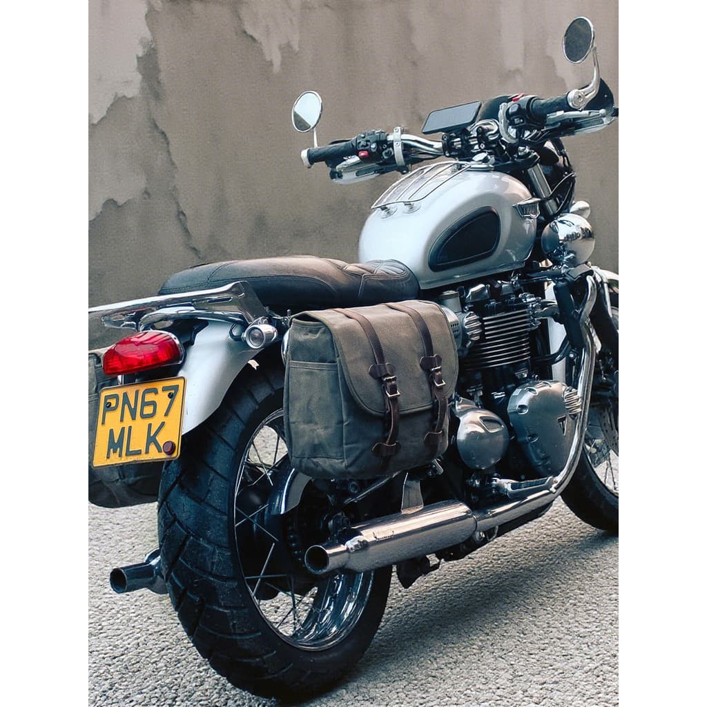 Adequado para Triumph saco lateral T120 Retro motocicleta saco lateral Universal motocicleta lona piloto cruzeiro sela s