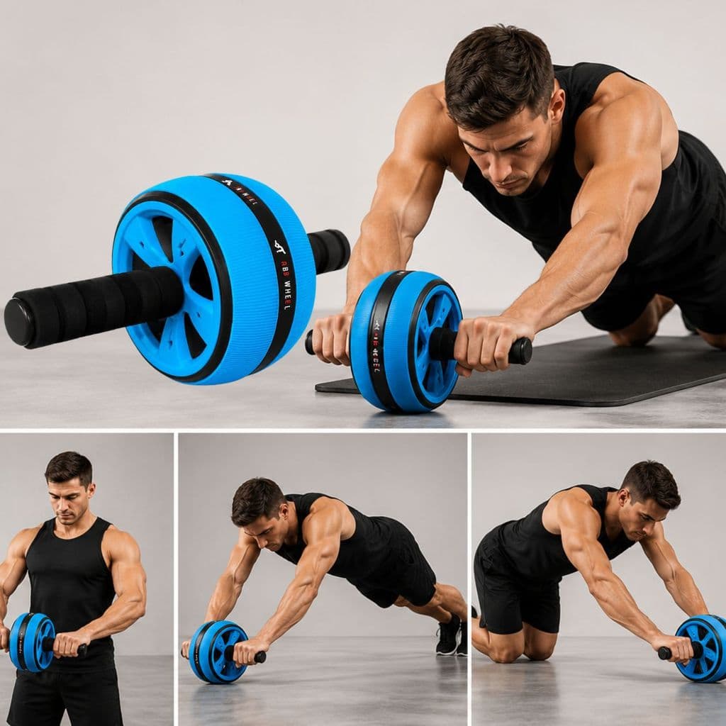 Roda Abdominal Dupla Rolo Exercício Treino Casa Core Fitness