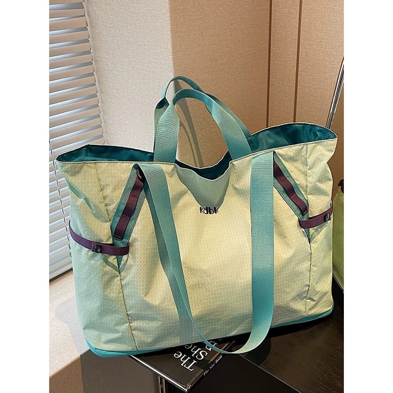 2026 grande capacidade bolsa de curta distância feminina expansão moda contraste cor Commuter bolsa de ombro sacola giná
