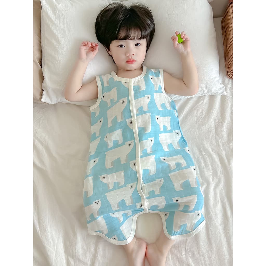 Saco de dormir do bebê crianças sem mangas proteção da barriga Anti-pontapé colcha estilo fino verão bebê colete de uma