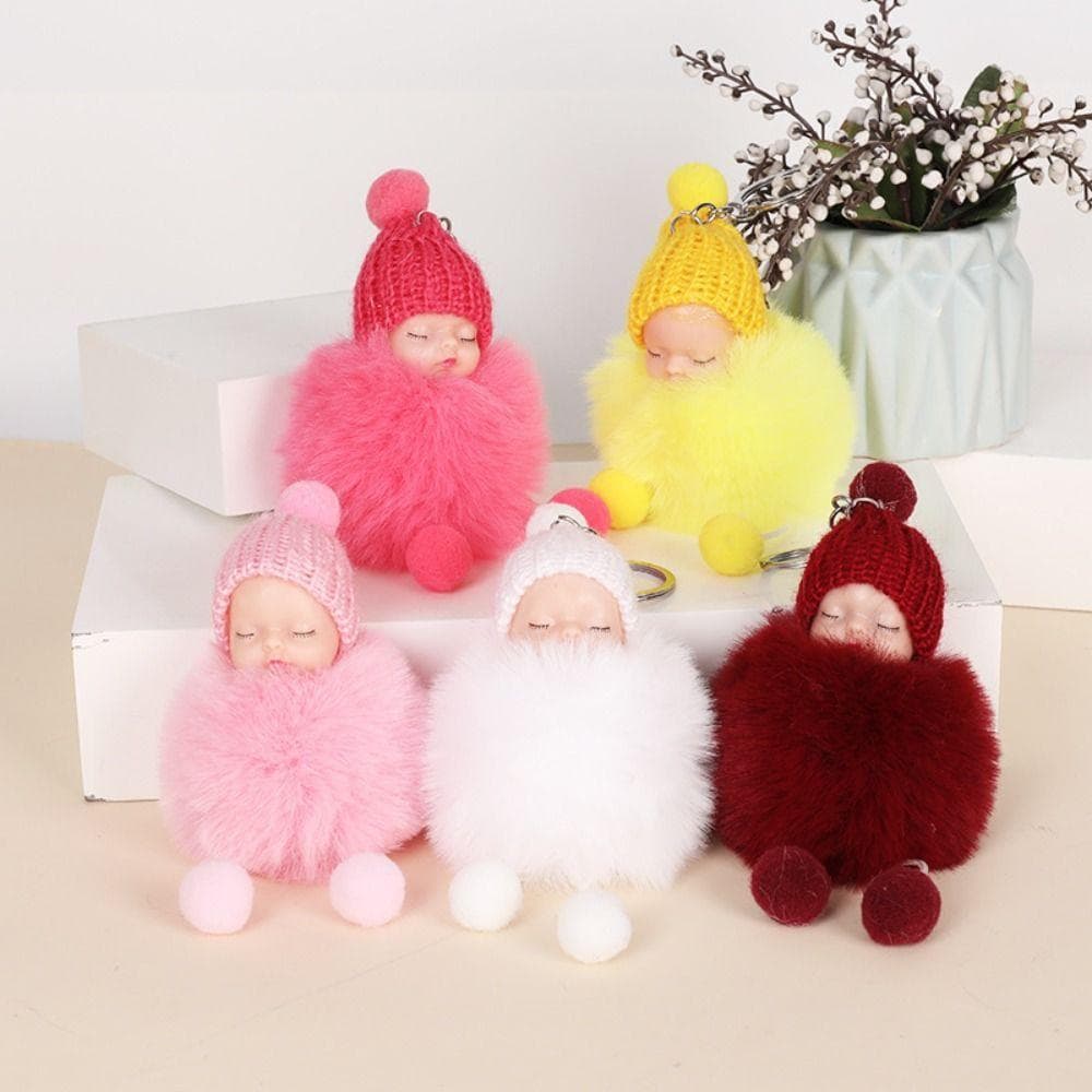 Chaveiro Para Bebê Dormindo , Chapéu De Malha Lindo Pompom Fofo