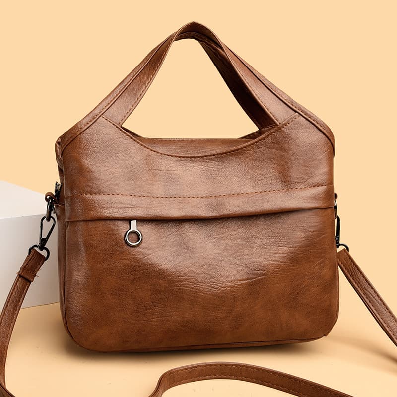 2026 novo estilo Retro couro macio bolsa feminina grande capacidade ombro saco do mensageiro All-Match bolsa Commuter mã