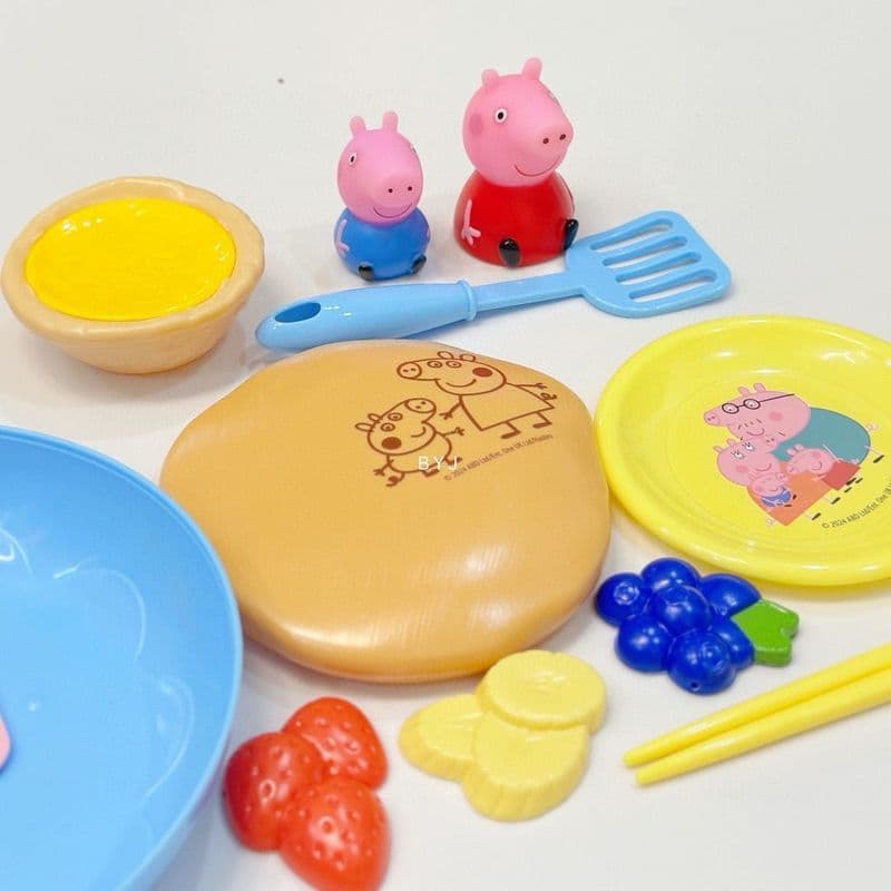 Leitão Peppa brinquedos de cozinha simulação utensílios de cozinha jogar casa bebê cozinhar bolinhos fritos macarrão veg
