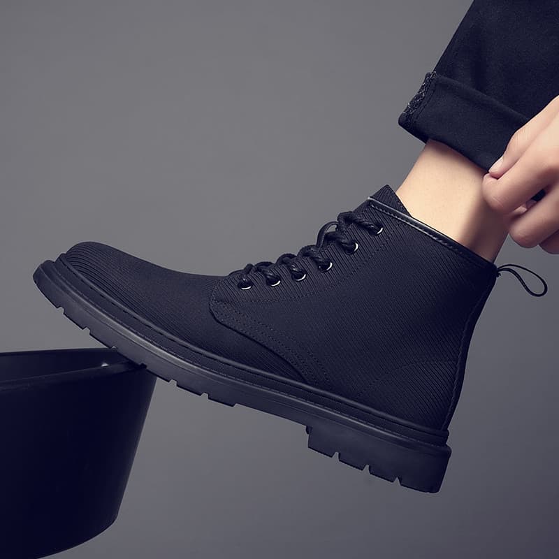 Martin botas masculinas respiráveis sapatos de alta qualidade tamanho grande botas curtas masculinas estilo britânico na