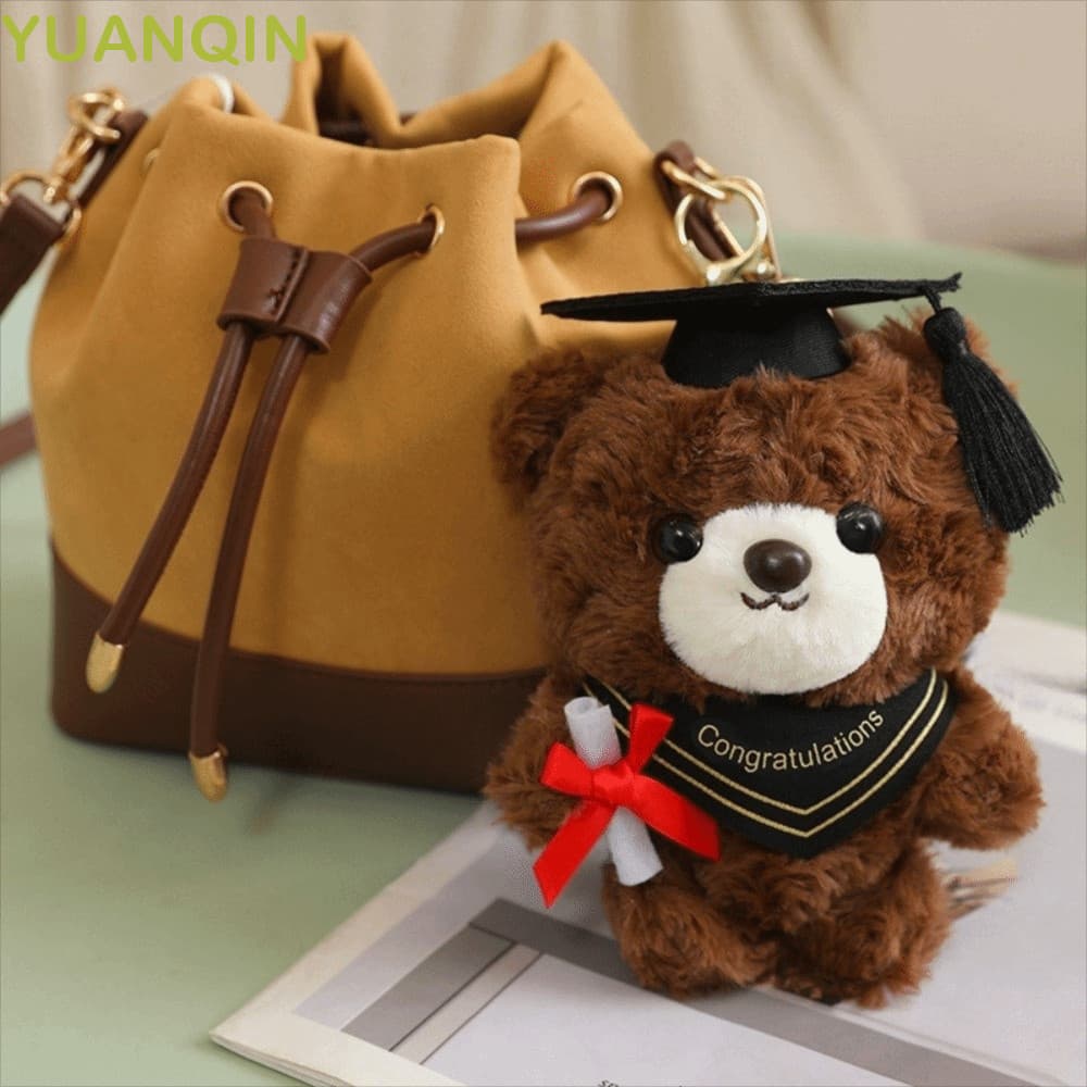 Boneca De Urso De Formatura YUANQINZT , Pingente De Pelúcia Macio De 15 Cm , Chaveiro De Fofo E Requintado Pendurado