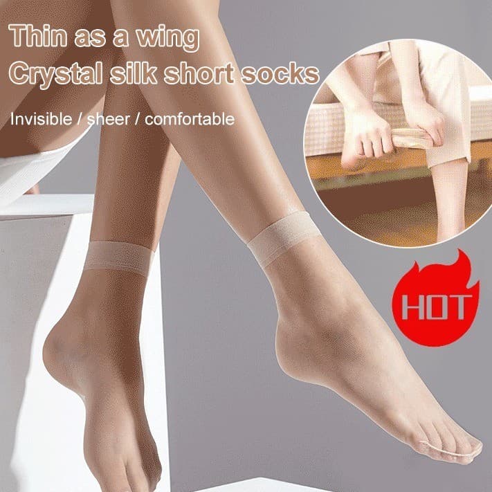 [Confortável] [Estilo Discreto] Calcetines Curtos Transparentes Para Adultos/Seda/Meias Invisíveis