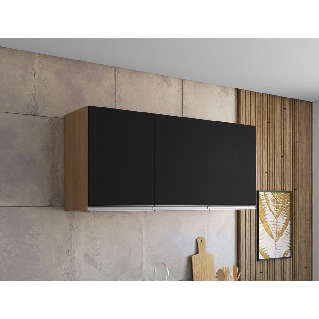 Armário Aéreo Andréia 120cm 3 Portas Cozinha Suspenso