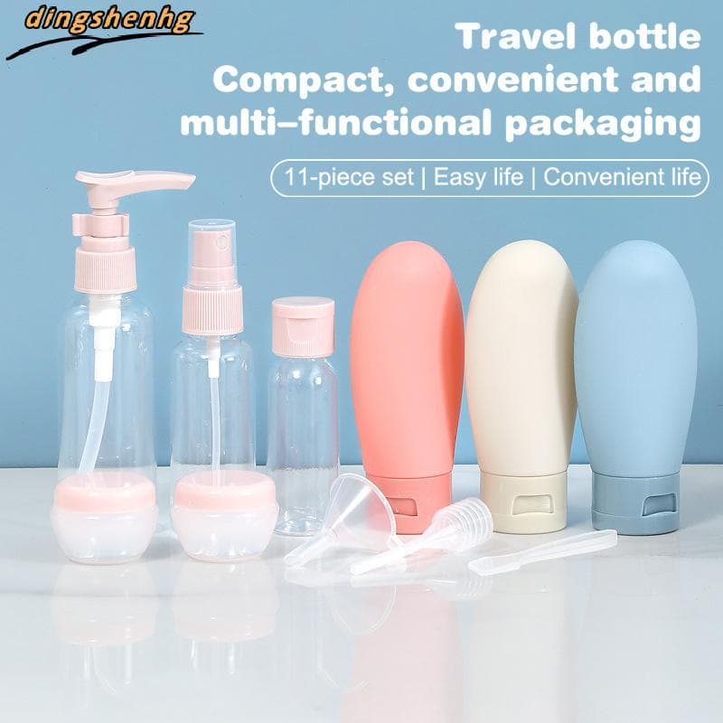 11 Pçs/Set Viagem Recarregável Garrafa Loção Cosmética Toner Shampoo Essencial Creme Recipiente Vazio Para Ferramenta De