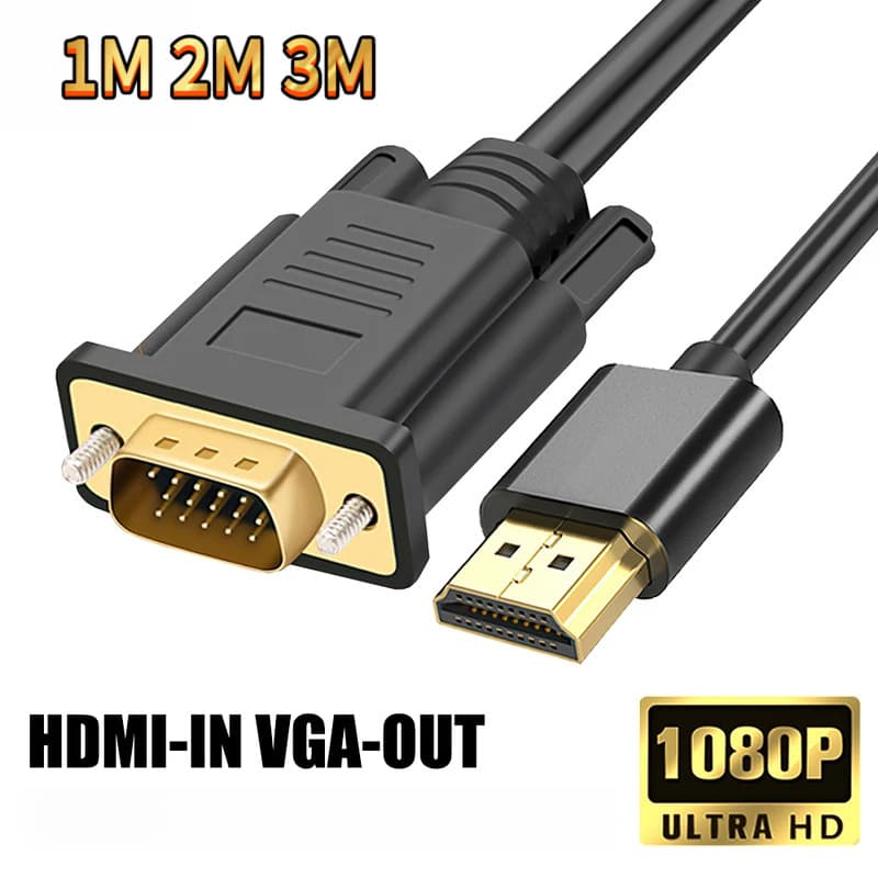 Cabo Adaptador Conversor de Vídeo de Entrada HDMI para Saída VGA para Laptop, Computador, PS4, Switch, Xbox, TV