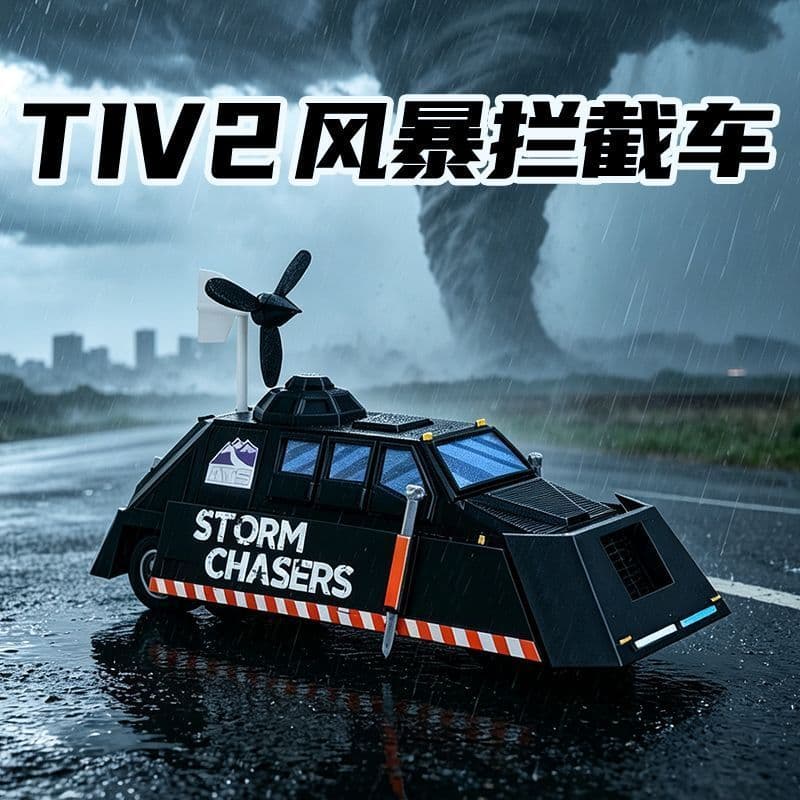 Storm Chaser Móvel Elevável TIV2 Tempestade Intercepção Carro Tornado Intercepção Modelo de Carro Coleção Presente