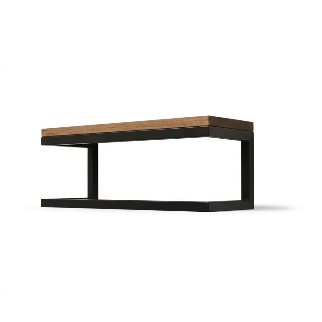Porta Toalha Com Prateleira Estilo Industrial - Suporte para Banheiro Moderno Aço e MDF