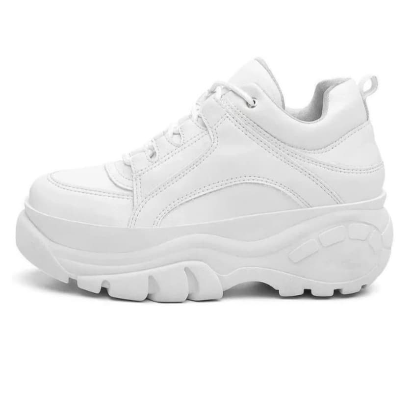 Tênis Feminino Buffalo Branco Plataforma London Menina Fashion Sneaker Plataforma Black Friday