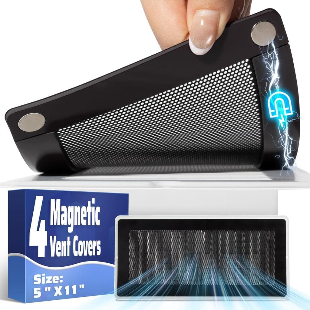 Tela Magnética para Ventilação - Pacote com 4 unidades, 5 x 11 polegadas, Tela Magnética Resistente para Ventilação em P