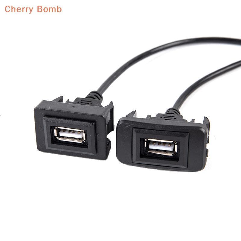 (Bomba Cereja) Painel Do Carro Montagem Embutida De Porta USB 2.0 Macho Para Fêmea Adaptador De Cabo De Extensão Vigo RA