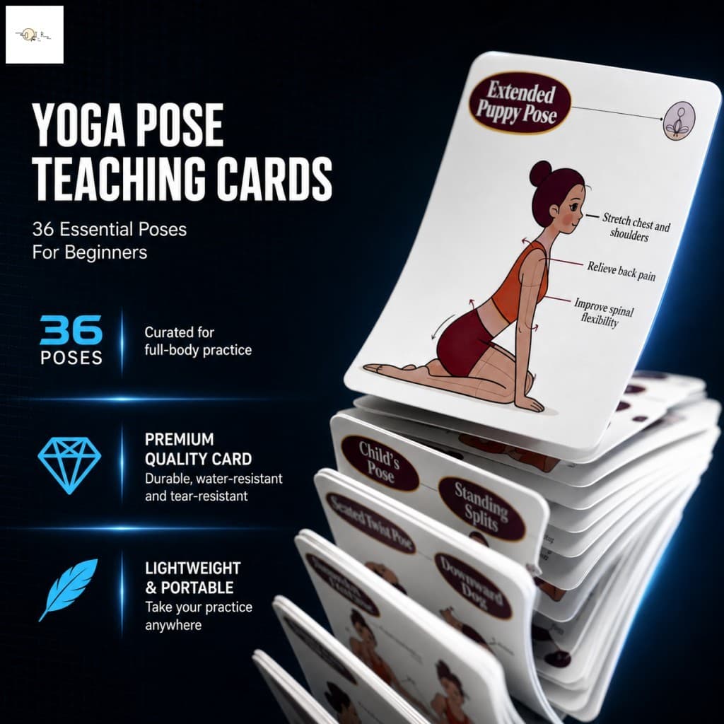 36 Cartões De Pose De Ioga Para Iniciantes Guia De Exercícios Portátil Com Ilustrações De Desenhos Animados Papel Revest