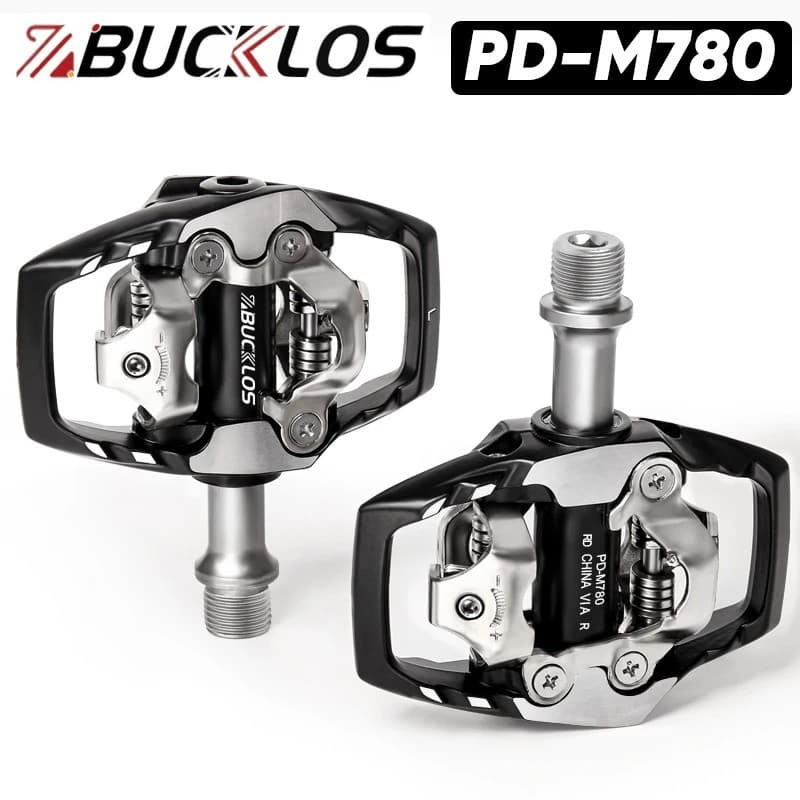 BUCKLOS PD-M780 pedal de bicicleta de montanha em liga de alumínio com travamento automático SPD, pedal com travamento b