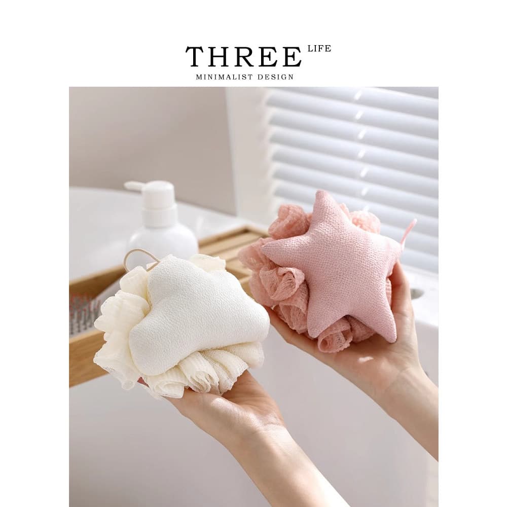 Tlife · Alegre · Bola de banho Toalha de banho fofa de flores de banho de dupla utilização com espuma de alta qualidade