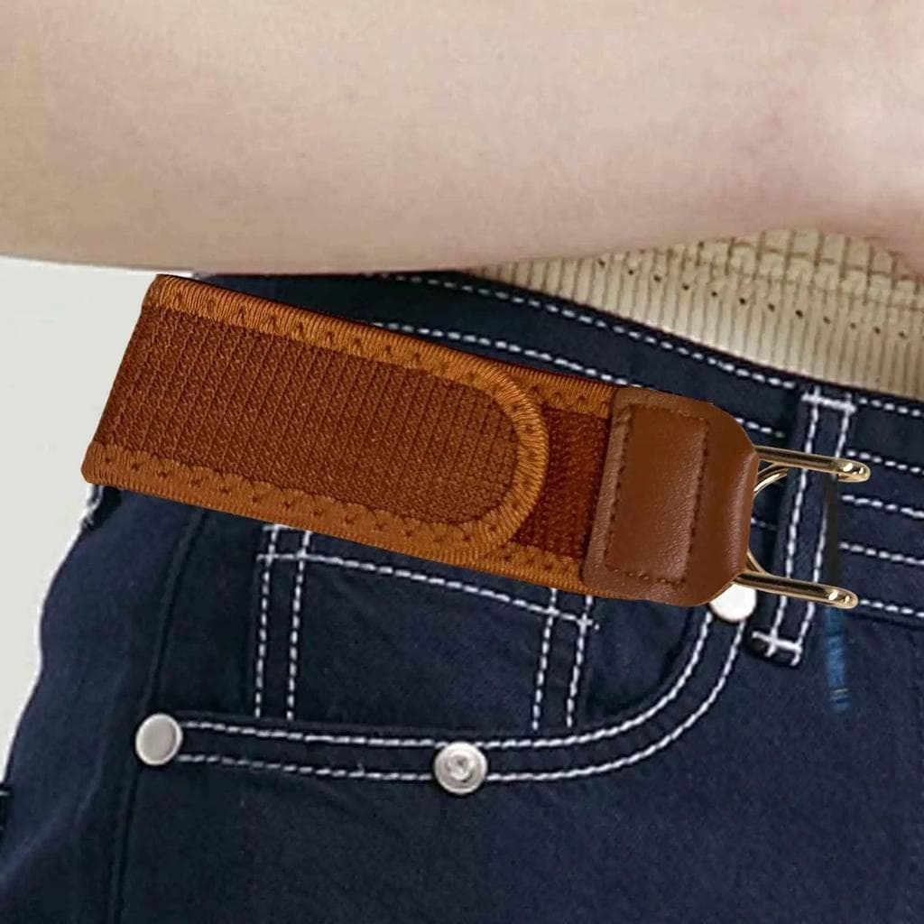 Cinto Elástico Sem Fivela Invisível Cinta Fina Cintos Femininos Gancho De Metal Velcro Cintura