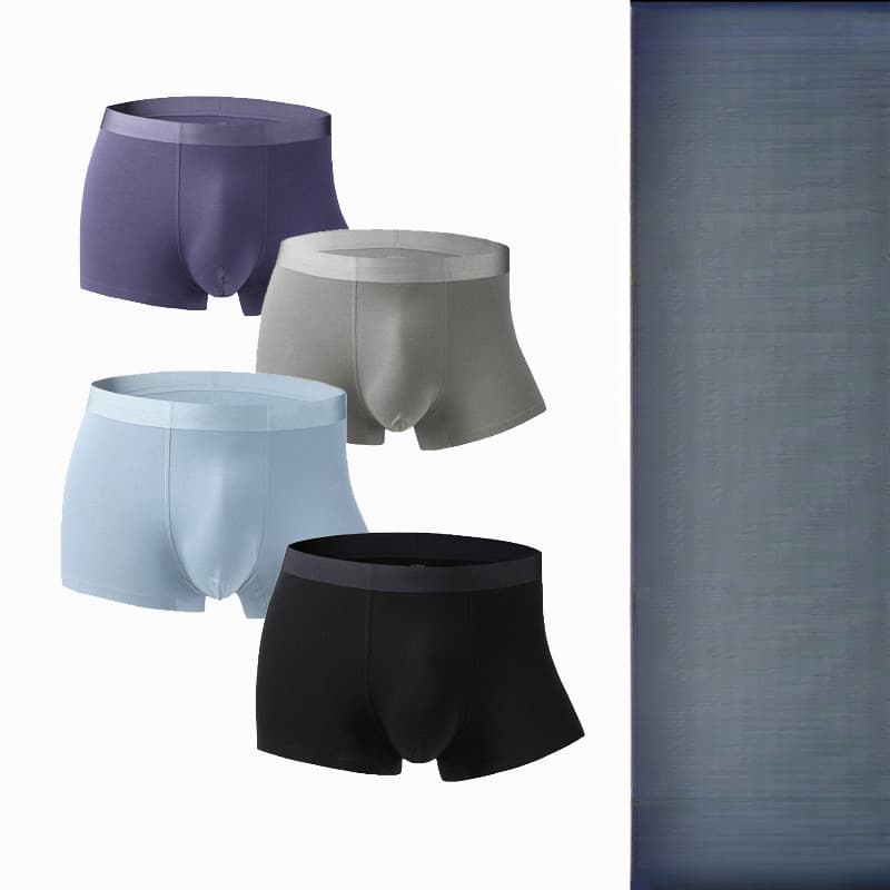 Cuecas boxer masculinas 100% algodão, roupa íntima de algodão penteado sem costura, cuecas boxer de algodão em cor sólid