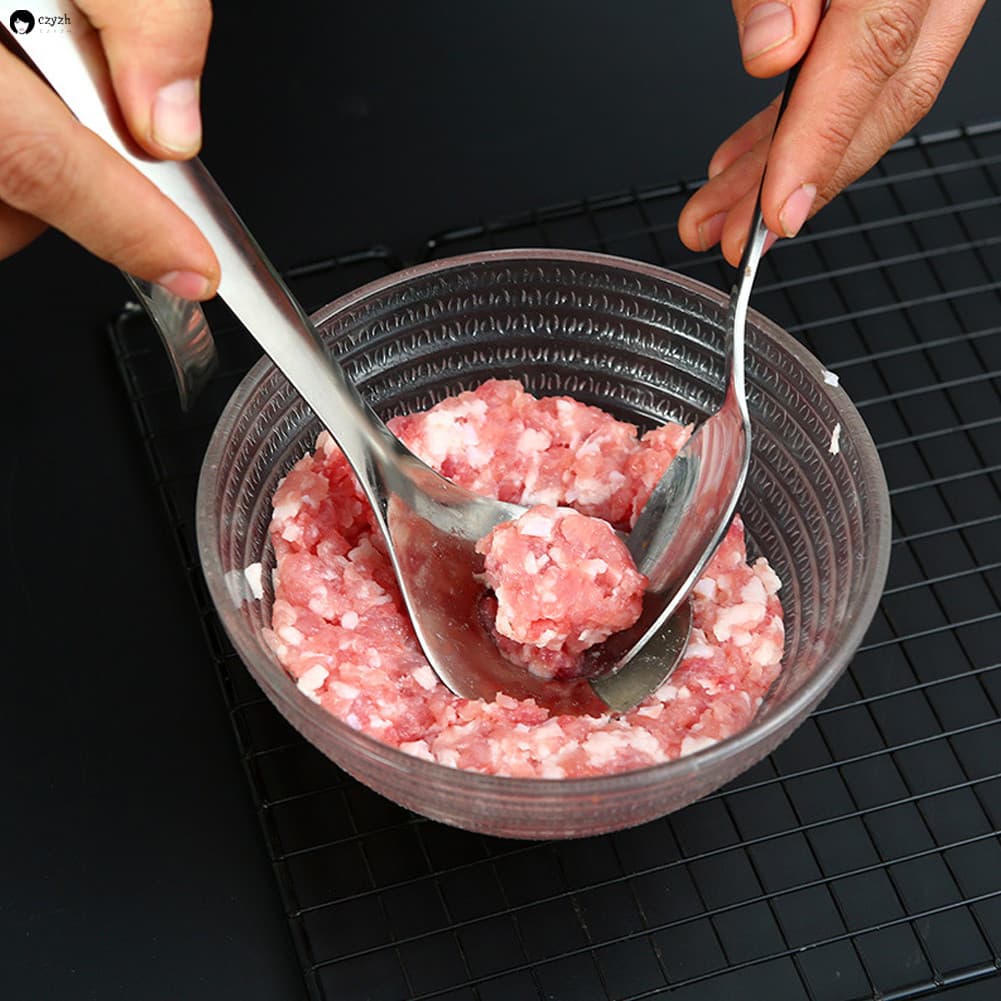 Colher Para Fazer Almôndegas De Aço Inoxidável , Cabo Longo , Bola De Peixe Cozinha Doméstica