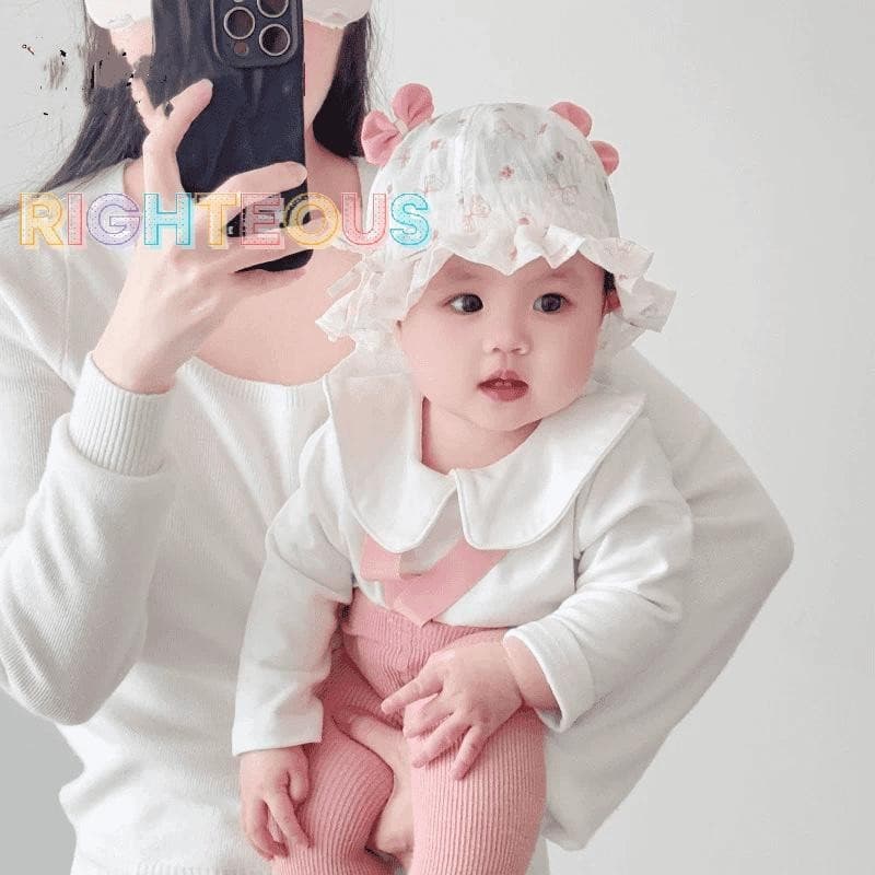 Rightrous Chapéu De Bebê Primavera E Outono Fino Menina Estilo Princesa Pescador Sair Proteção Solar Infantil Bacia Novo
