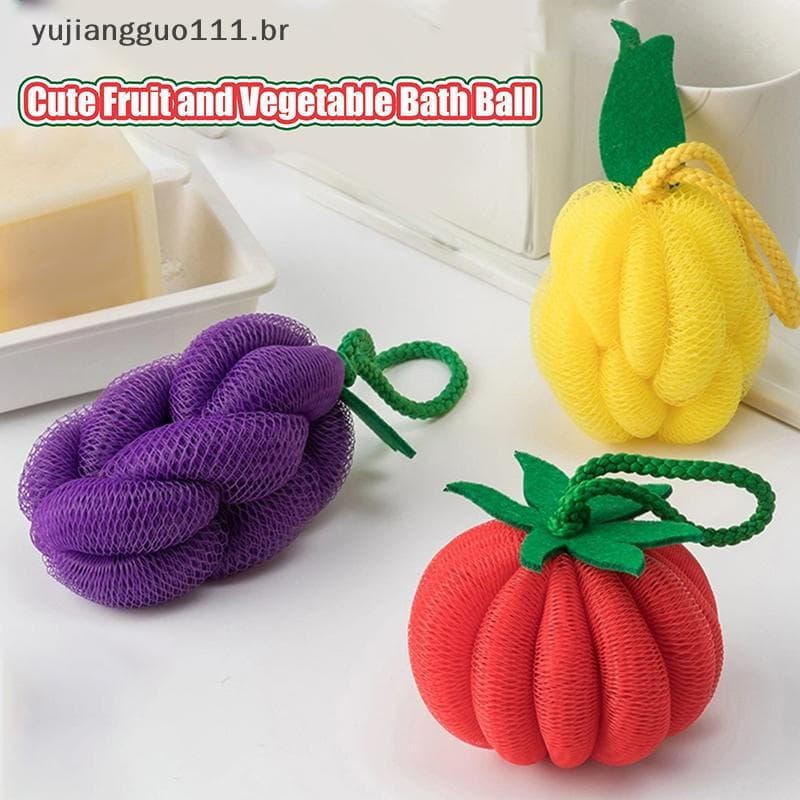 # Novo Dopamina Banho De Frutas E Vegetais Bola De Não Espalha Flores Bolha Macia Artefato Banheiro .
