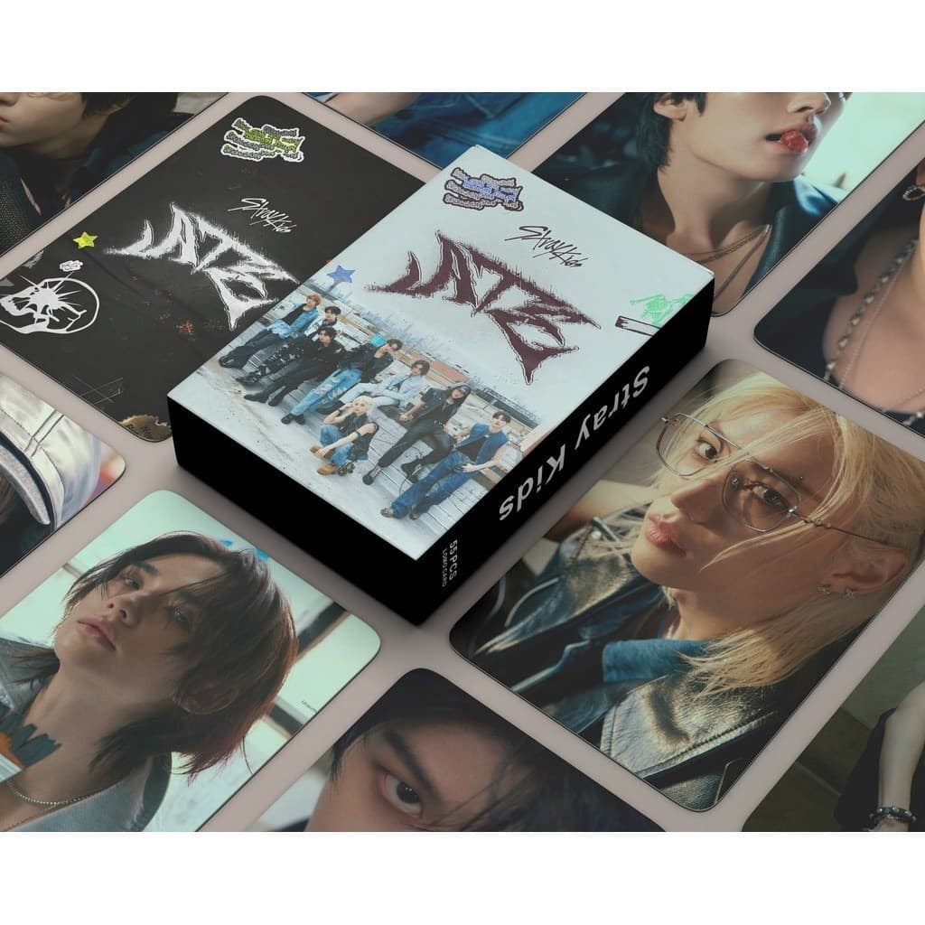 KPOP 55 peças/caixa SKZ Stray Kid Cartão Fotográfico Holográfico ATE Laser LOMO Cartão de Coleção KP6H EZGI