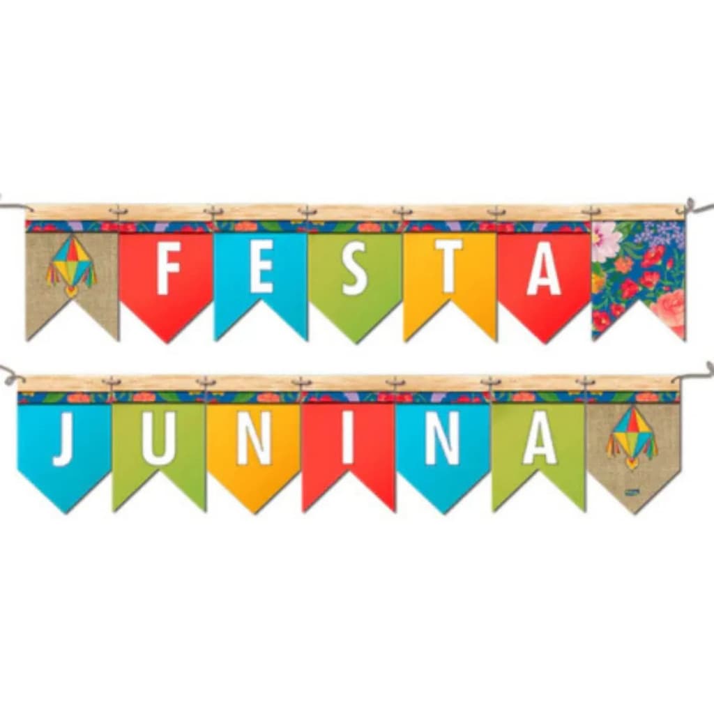 Kit 14 Bandeirinhas Festa Junina Faixa Decorativa Temática Colorido Festa Junina