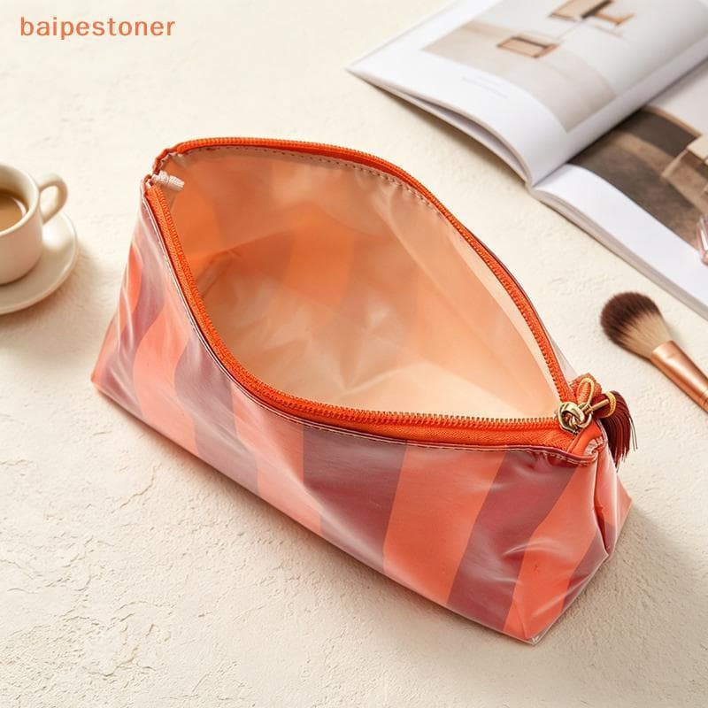 [baipestoner] Bolsa de Cosméticos Listrada, Resistente à Sujeira, Para Higiene Pessoal, Viagem, Impermeável, Organizador