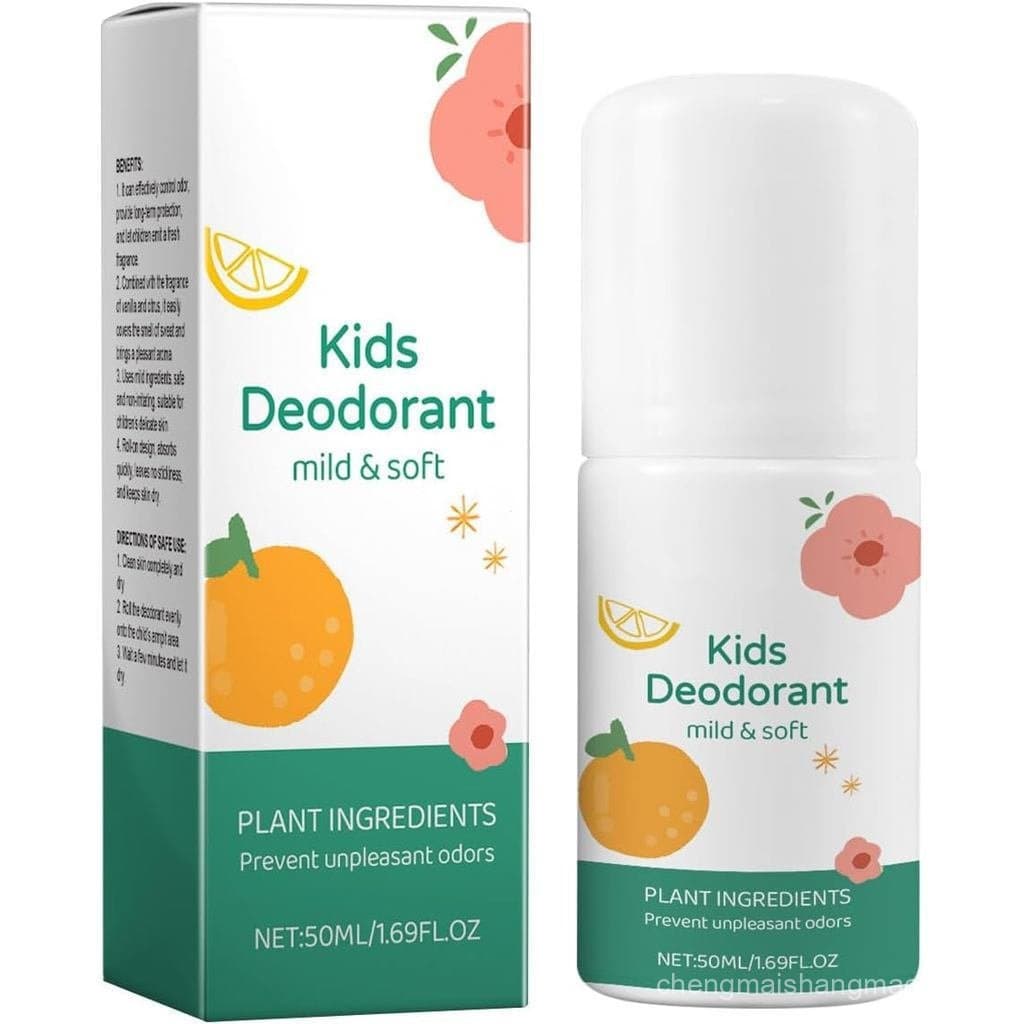 Desodorante roll-on, anti-odor, com manteiga de karité orgânica, extrato de camomila calmante, design hipoalergênico.