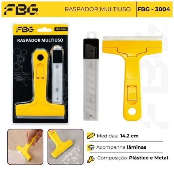 Raspador Multiuso Com 4 Lâminas Dupla Face Para Limpeza Pesada