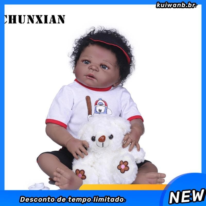 Decdeal Reborn Dolls 22 Polegadas Lifelike Weighted Baby Realista Vinil Si licone Boneca Com Chapéu E Cesta