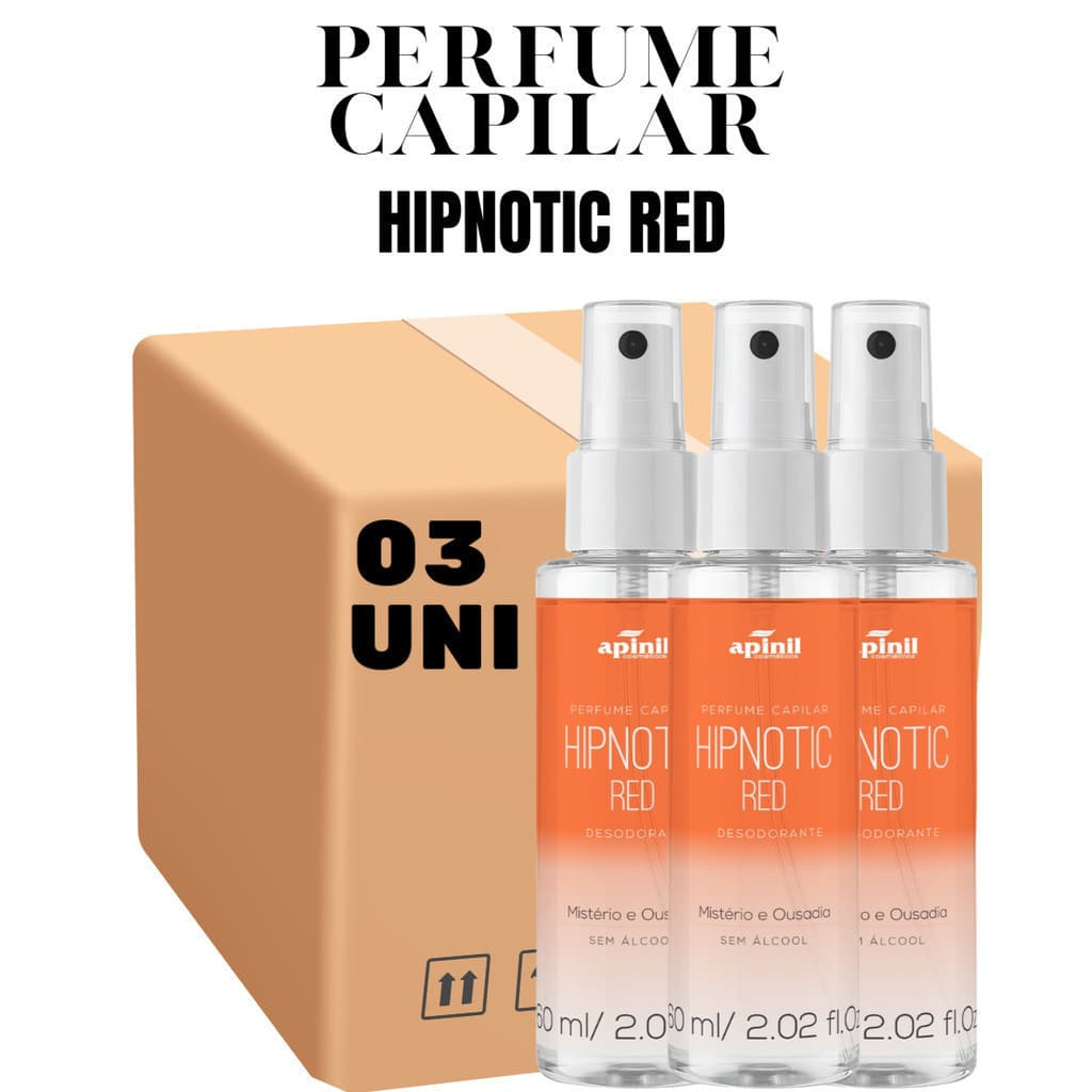 Kit 03 Unidades Perfume Capilar Apinil 60ML Hipnotic Red (Campanha)